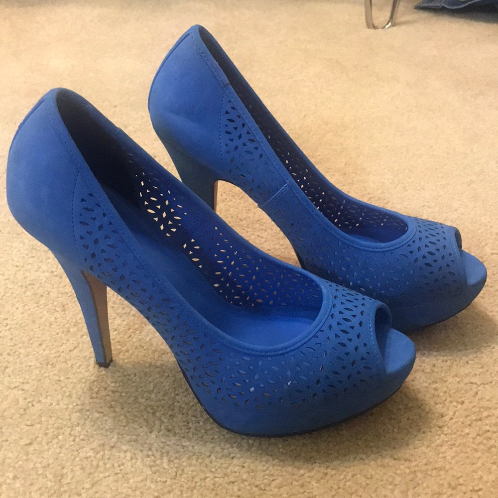 Blue high heels
